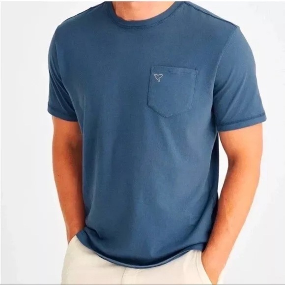Birddogs Pocket Short Sleeve Stretch T Shirt Blue - Picture 1 of 7